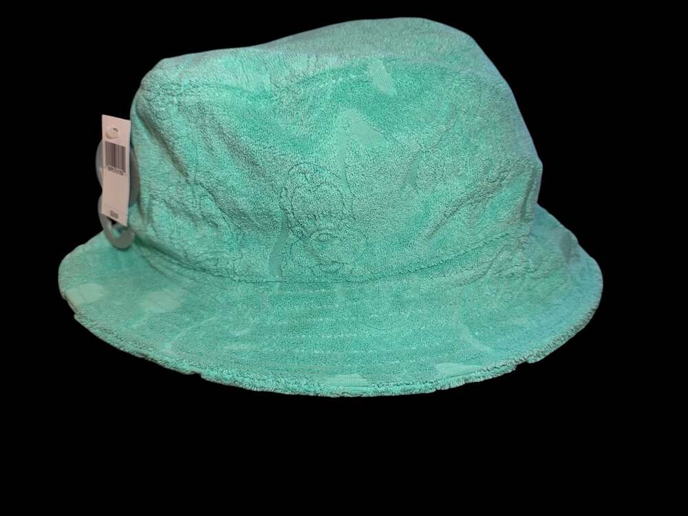 New! Disney Parks Teal Green Monogram Mickey Mouse Terry Cloth Bucket Hat O/S